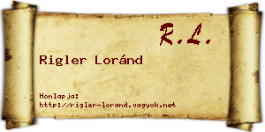 Rigler Loránd névjegykártya