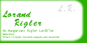 lorand rigler business card